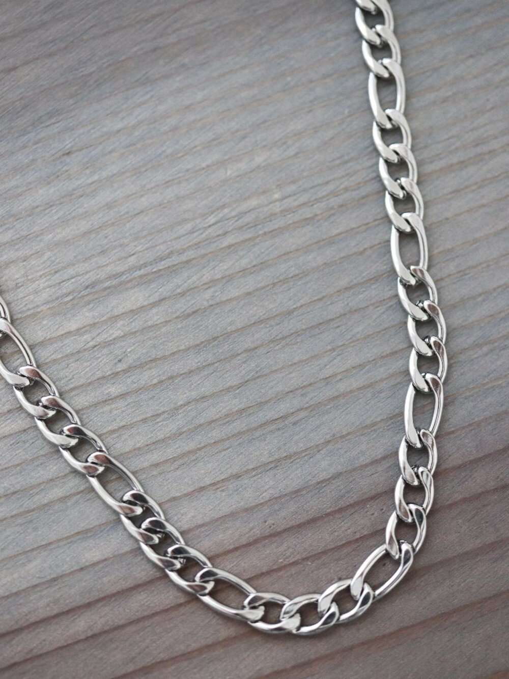 6mm Figaro Chain Necklace Silver Stainless Steel